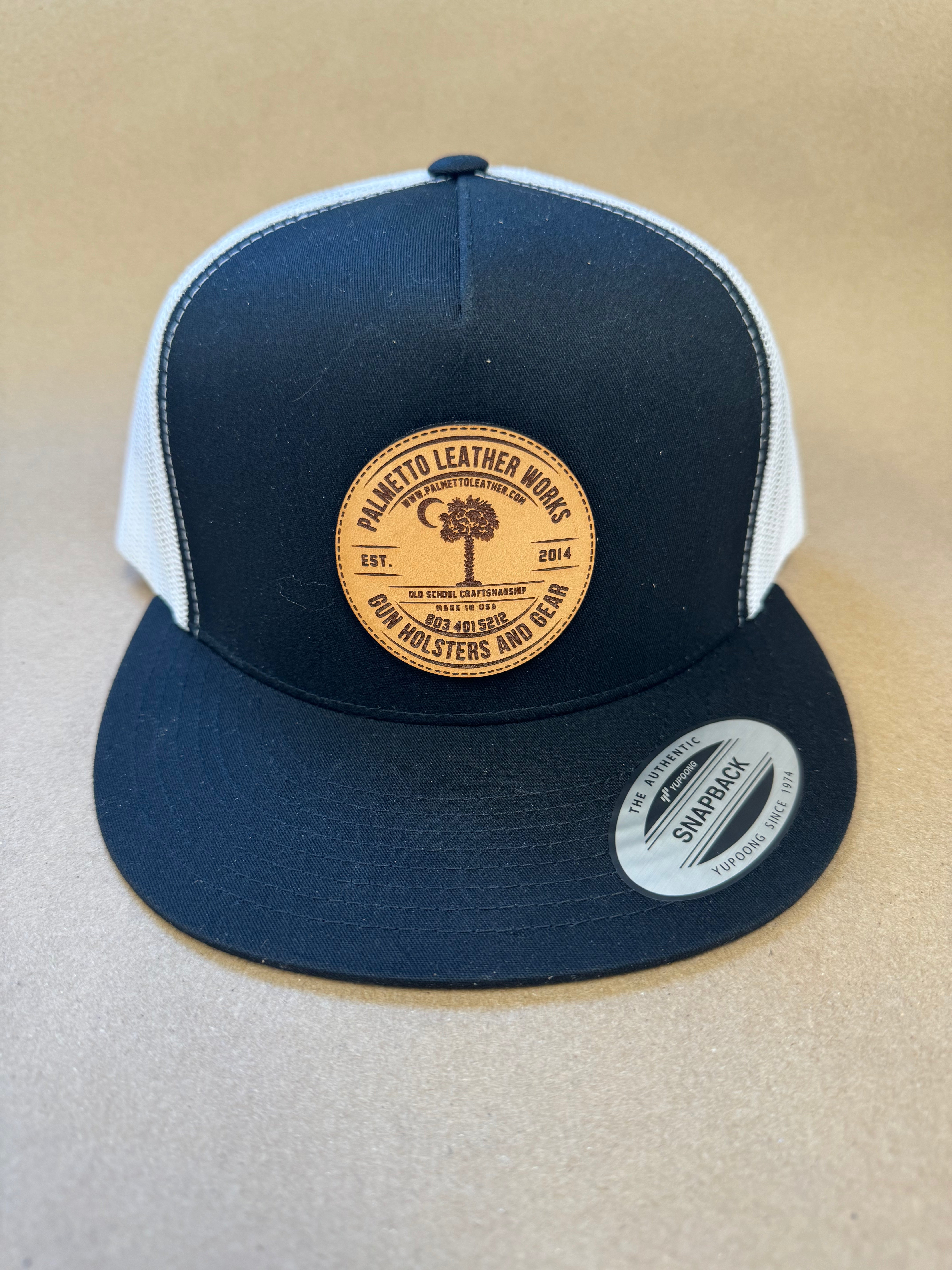 Leather Patch Logo Trucker Hat | Palmetto Leather
