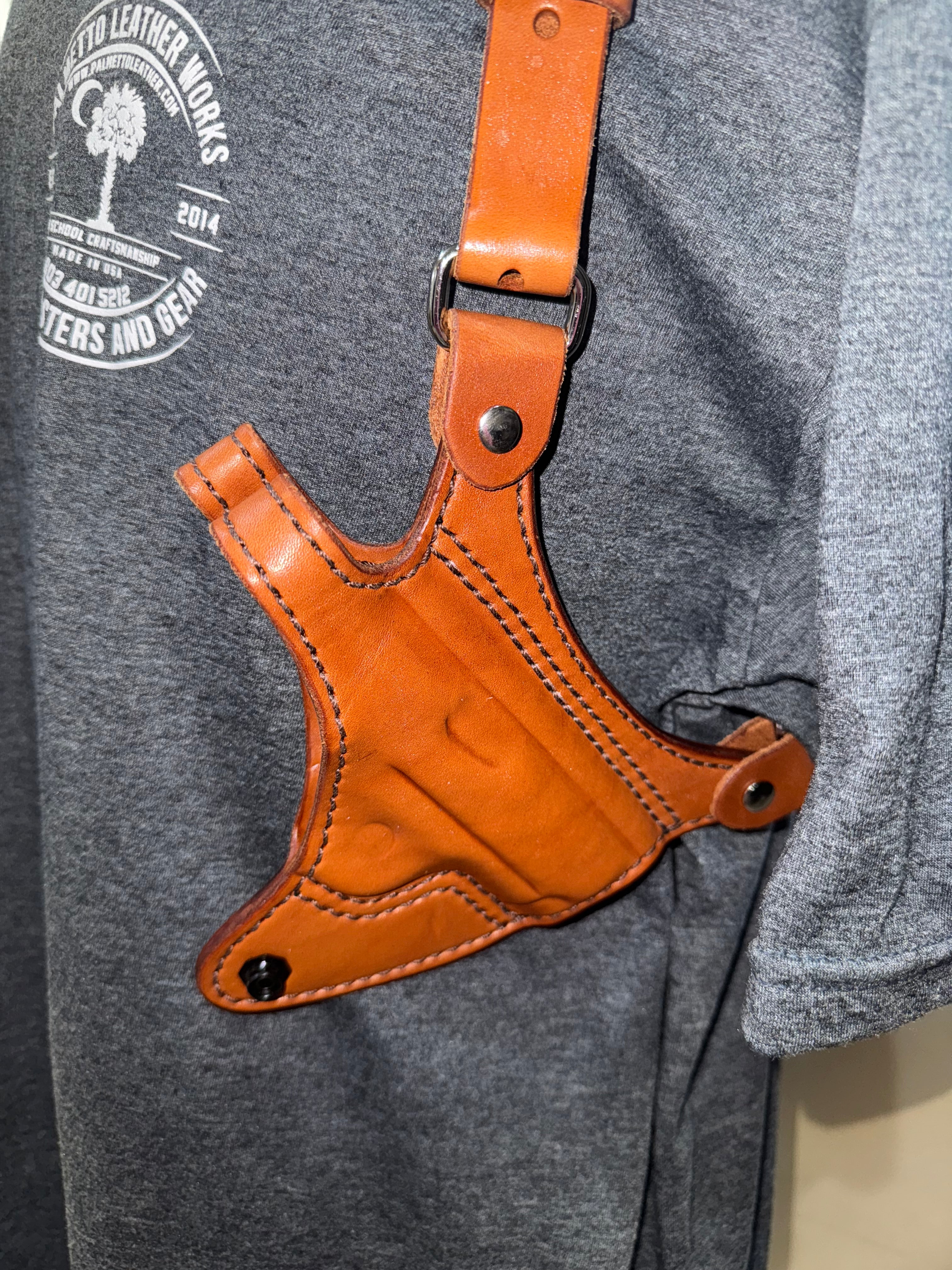 Micro 9 Single Shoulder Deluxe Lined Holster | Palmetto Leather
