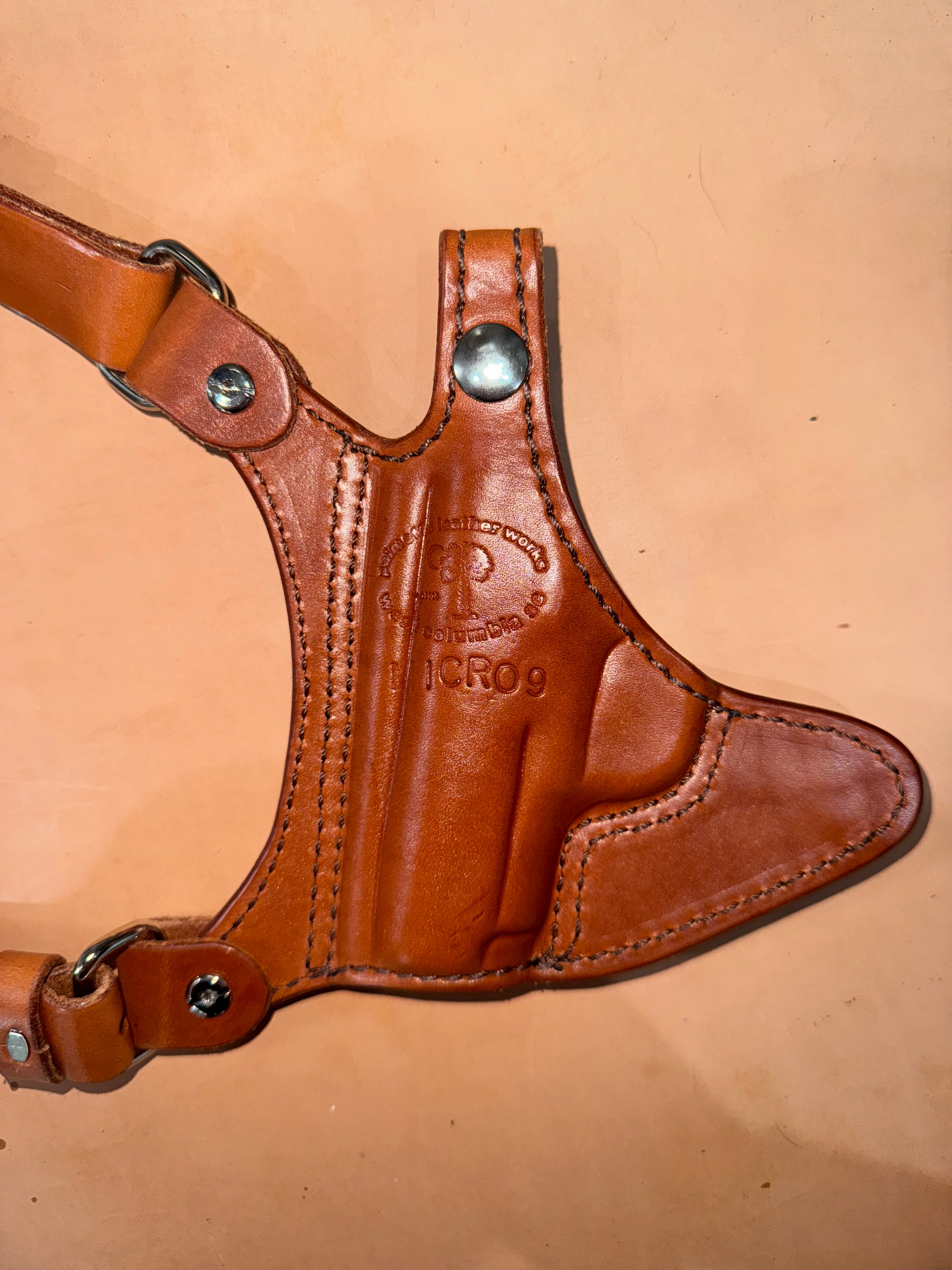 Micro 9 Single Shoulder Deluxe Lined Holster | Palmetto Leather