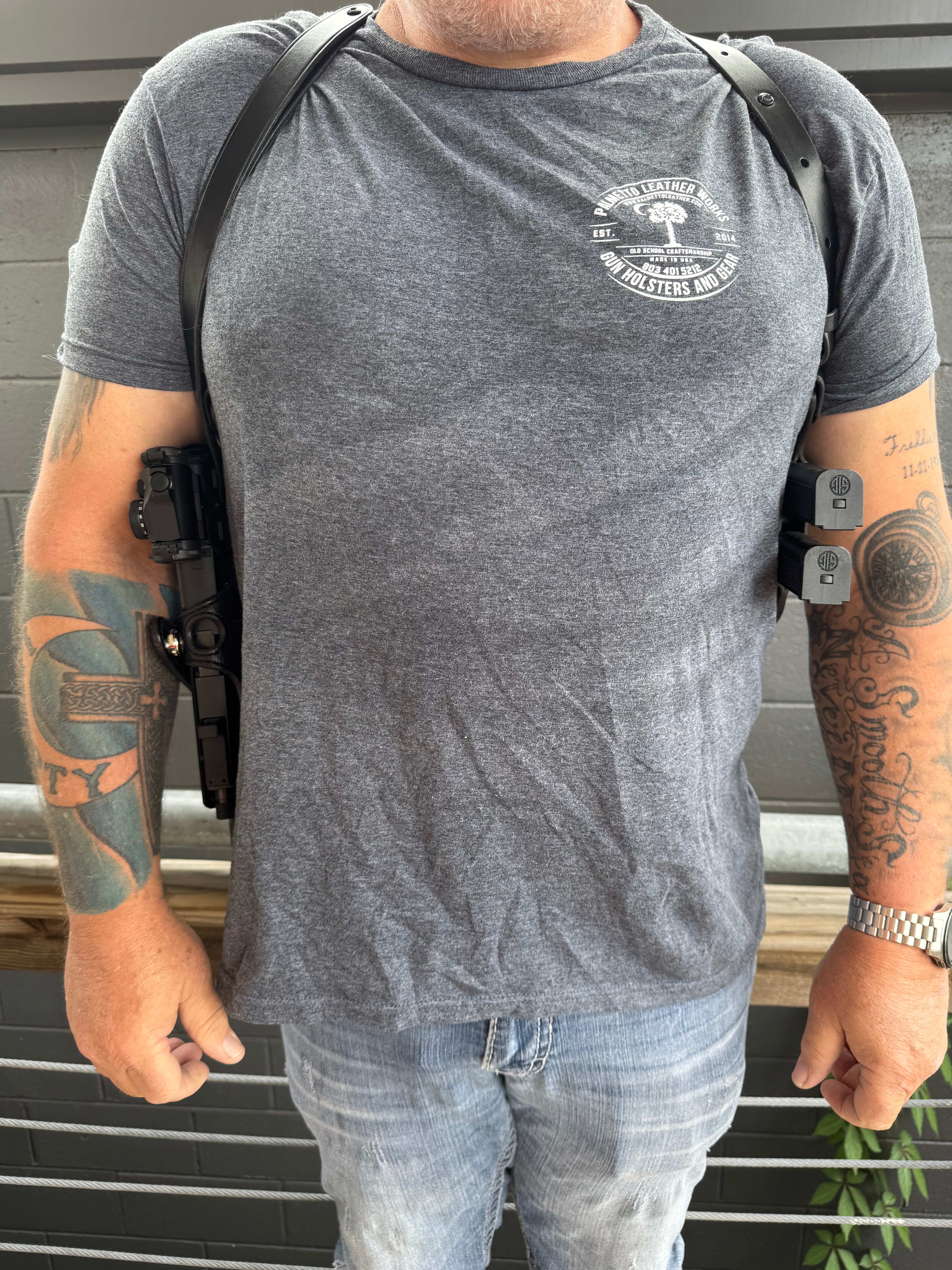 Sig Sauer Flux Legion P320 Double Shoulder Holster | Palmetto Leather